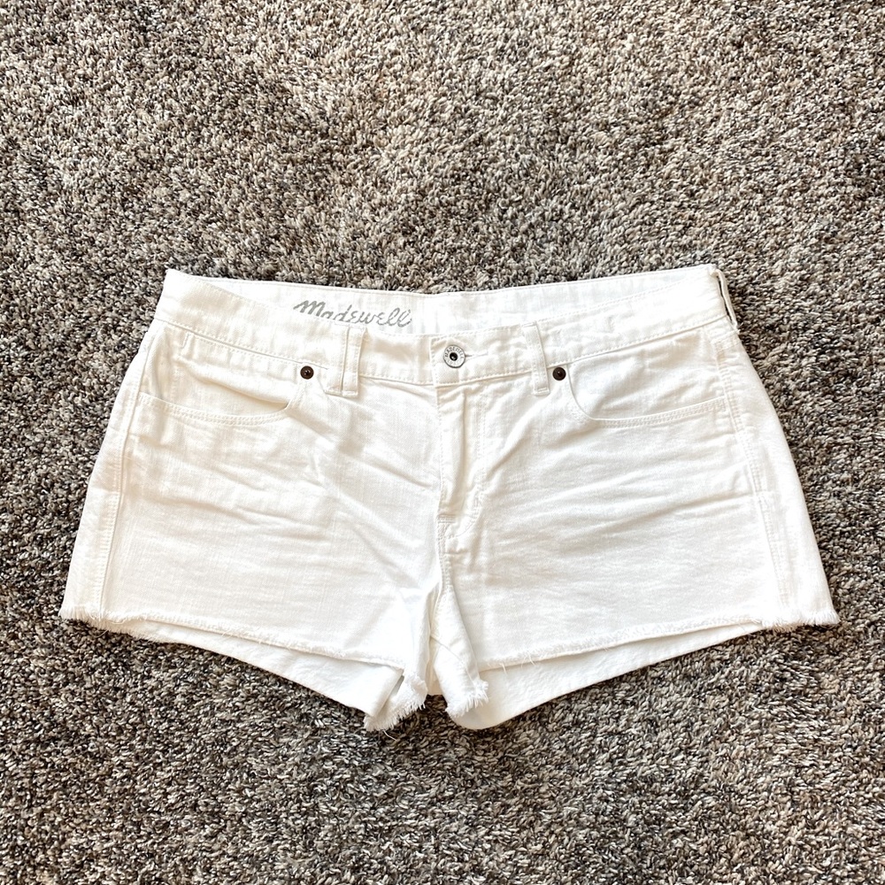 Madewell white jean shorts